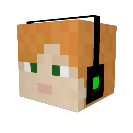 rilikuimia Minecraft avatar head, 3D render