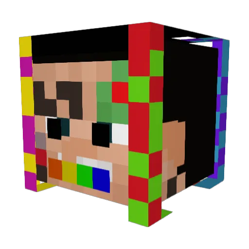 rinconcito Minecraft avatar head, 3D render