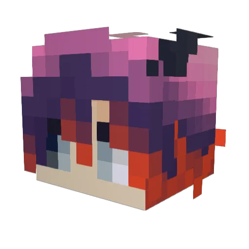 rinnshxou Minecraft avatar head, 3D render