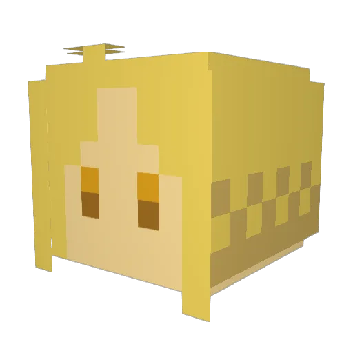 rinrinrinrin Minecraft avatar head, 3D render