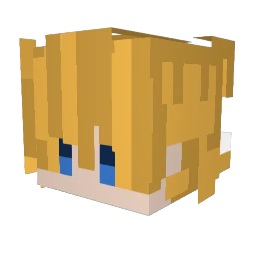 rio_00 Minecraft avatar head, 3D render