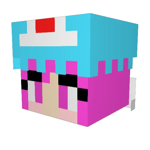 riohiro Minecraft avatar head, 3D render