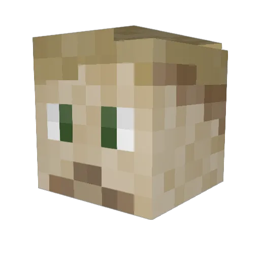 riqdani Minecraft avatar head, 3D render