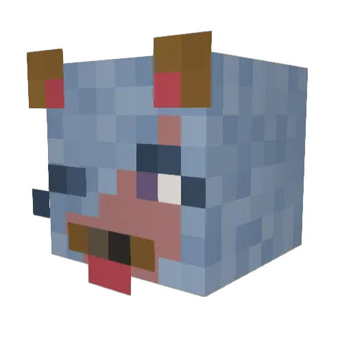 riripiri Minecraft avatar head, 3D render