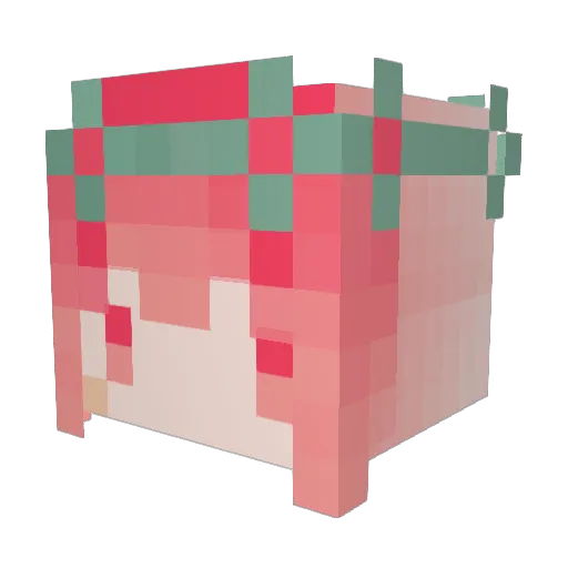 risa030_ Minecraft avatar head, 3D render
