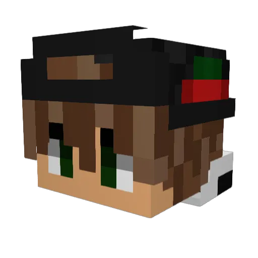 risaaongod Minecraft avatar head, 3D render