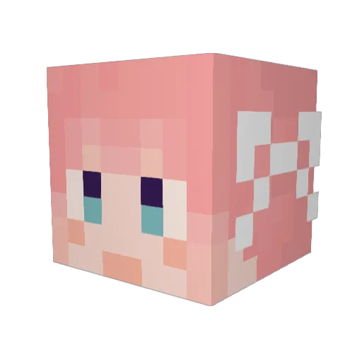 ritoco Minecraft avatar head, 3D render