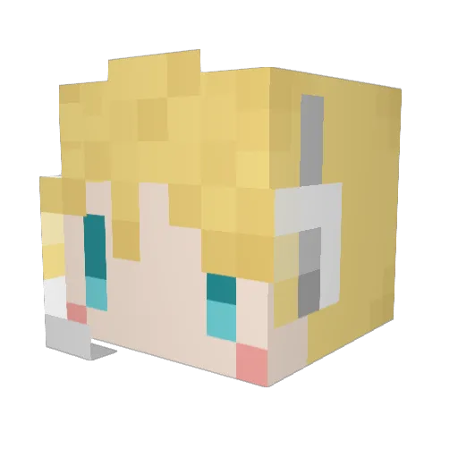 riune Minecraft avatar head, 3D render