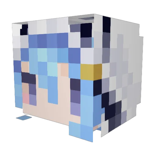 riuneko Minecraft avatar head, 3D render
