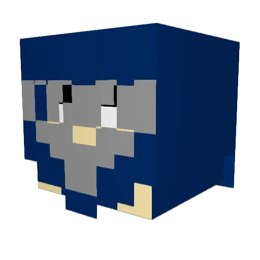 riverbot Minecraft avatar head, 3D render