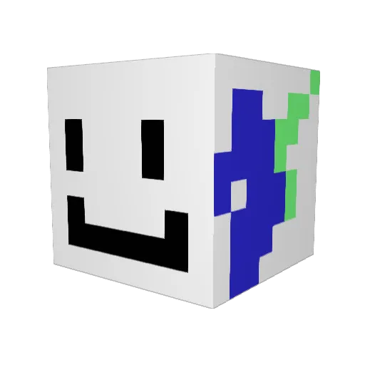 riwaya Minecraft avatar head, 3D render