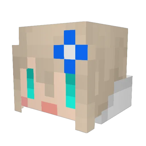 riwomu Minecraft avatar head, 3D render