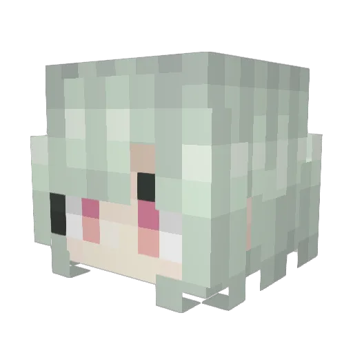 rizufuji Minecraft avatar head, 3D render