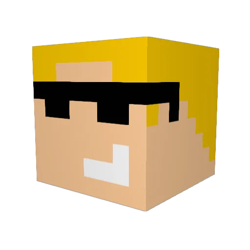 rizwon Minecraft avatar head, 3D render