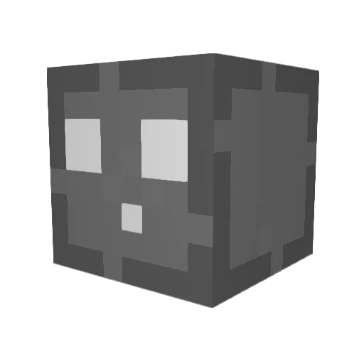 rizzmare Minecraft avatar head, 3D render