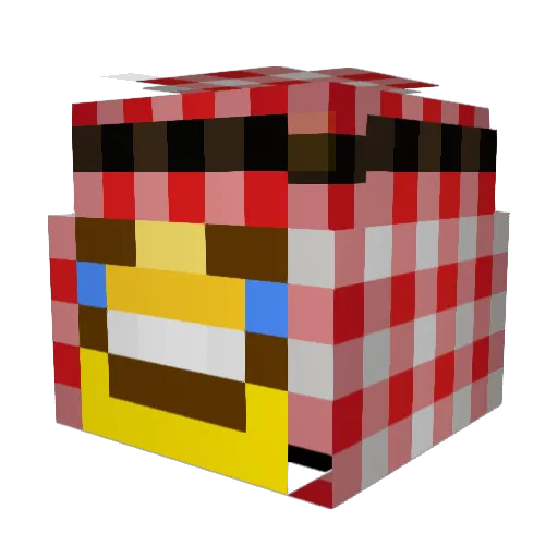 rjm Minecraft avatar head, 3D render