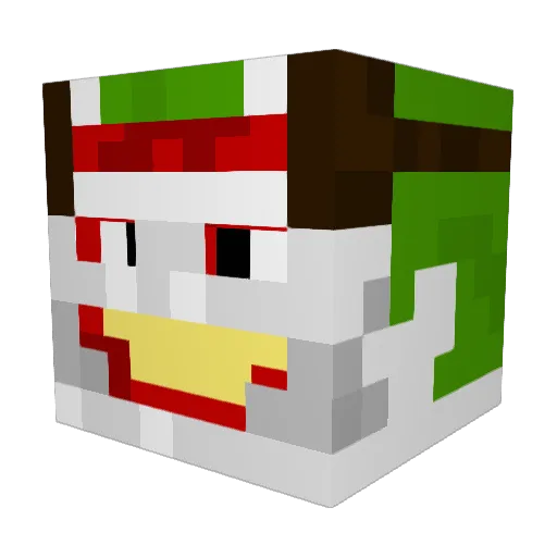 rjokeruk Minecraft avatar head, 3D render