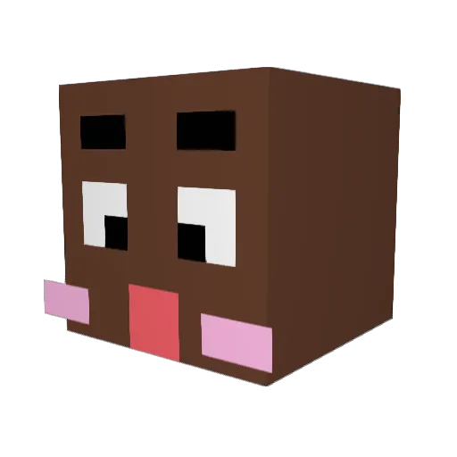 rjsQkd1 Minecraft avatar head, 3D render