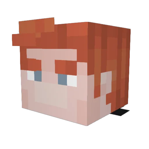 rklammer Minecraft avatar head, 3D render