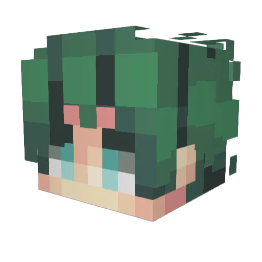 rlyoku Minecraft avatar head, 3D render