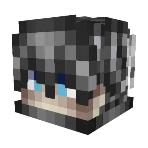 rmaxed Minecraft avatar head, 3D render