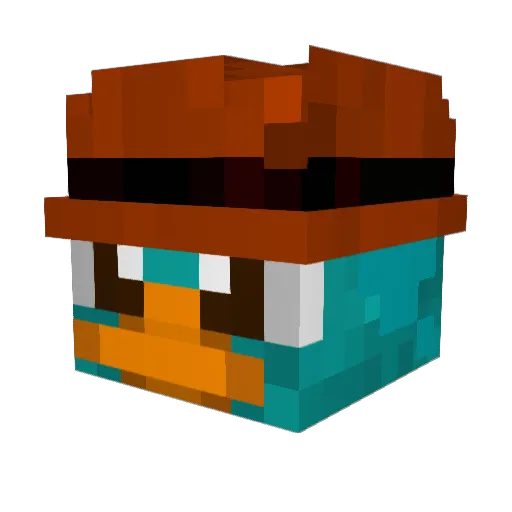 rmkw Minecraft avatar head, 3D render