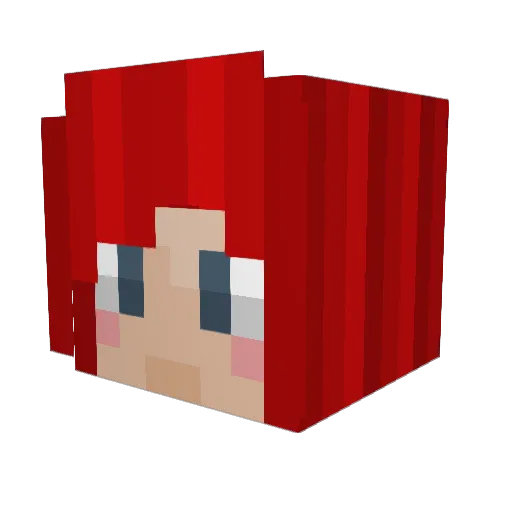 rnbwTrash Minecraft avatar head, 3D render