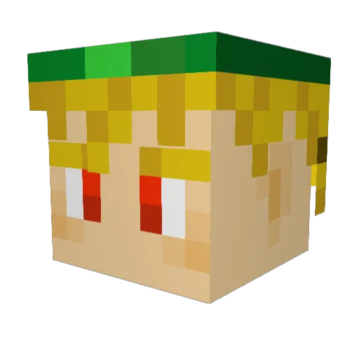 rnenice Minecraft avatar head, 3D render