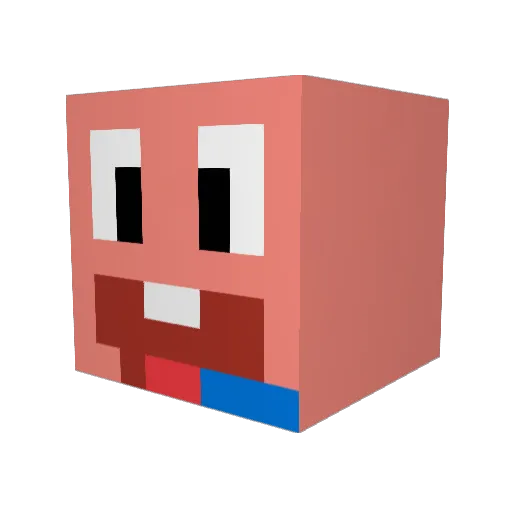 ro7_w Minecraft avatar head, 3D render