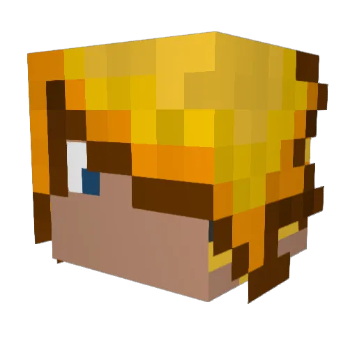 robepommes Minecraft avatar head, 3D render