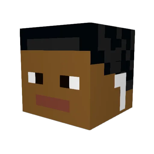 robertpog Minecraft avatar head, 3D render