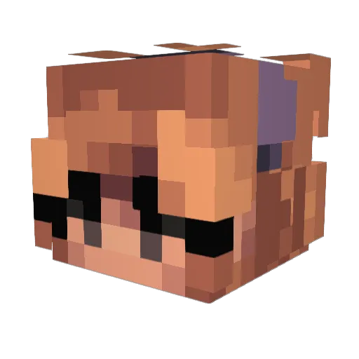roberttomo Minecraft avatar head, 3D render