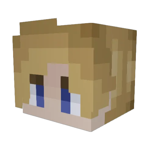 robindv6 Minecraft avatar head, 3D render
