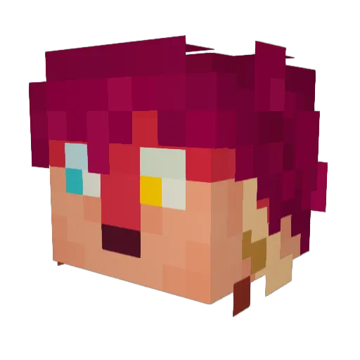 robinflock Minecraft avatar head, 3D render