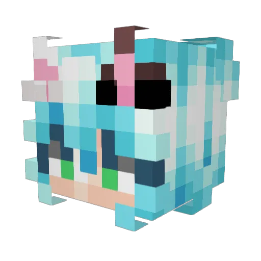 robogirlie Minecraft avatar head, 3D render