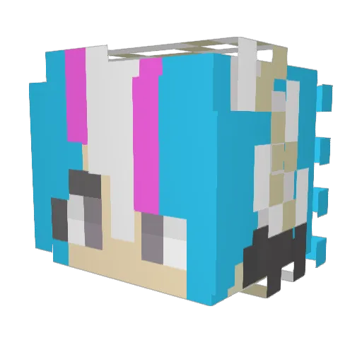 robololi Minecraft avatar head, 3D render
