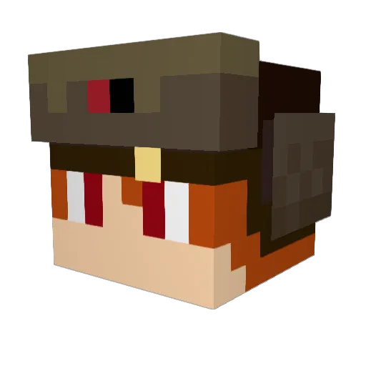 robotporkchop Minecraft avatar head, 3D render