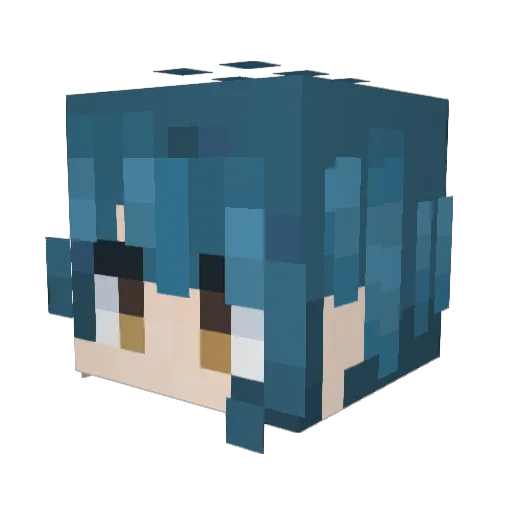 robotshark Minecraft avatar head, 3D render