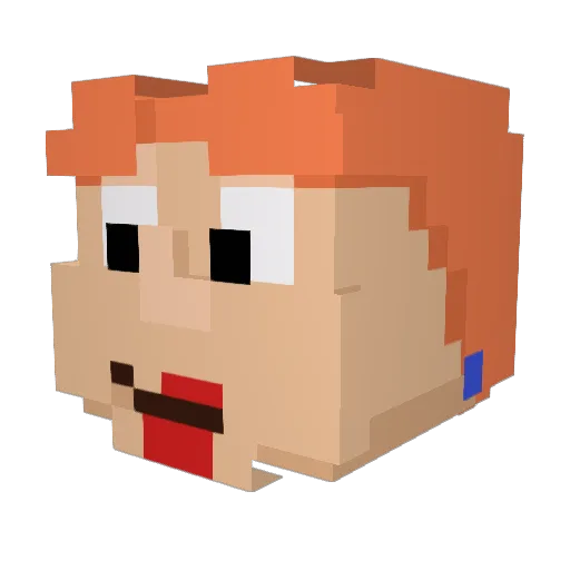 rockanuvis Minecraft avatar head, 3D render