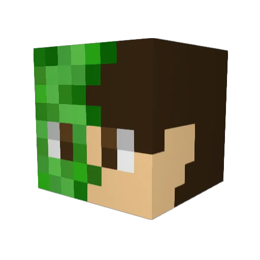 rockbatman Minecraft avatar head, 3D render