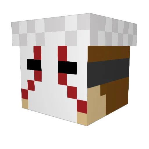 rockercook Minecraft avatar head, 3D render