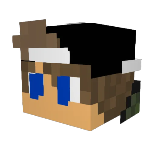 rocket_dom Minecraft avatar head, 3D render