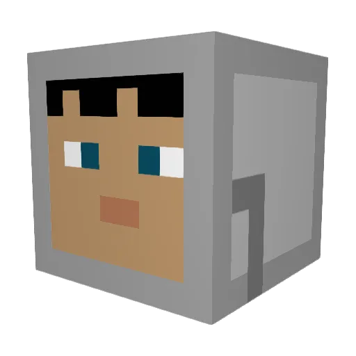 rocketboys Minecraft avatar head, 3D render