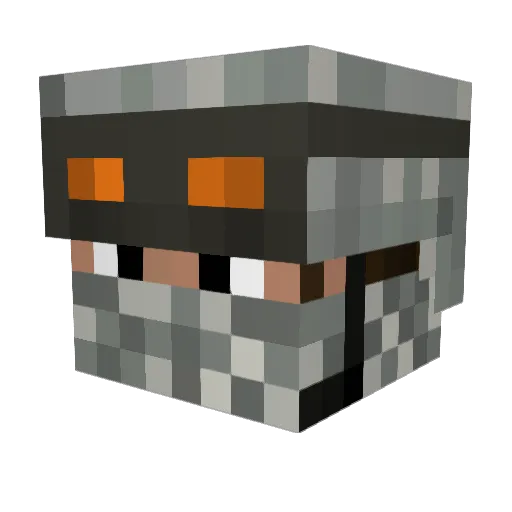 rocketpooter Minecraft avatar head, 3D render