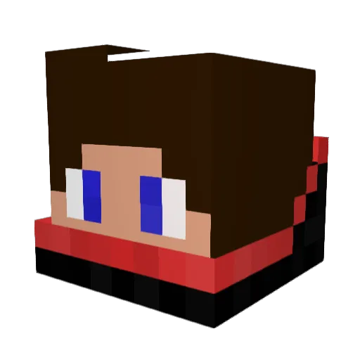 rocketval Minecraft avatar head, 3D render