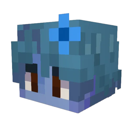 roialblue Minecraft avatar head, 3D render
