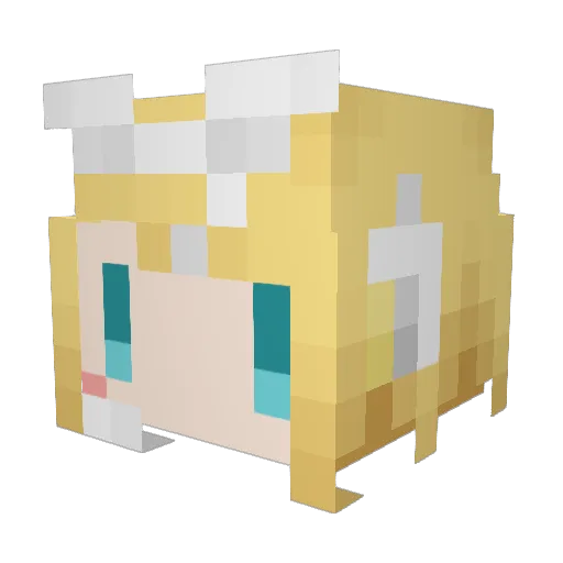 rokokoro Minecraft avatar head, 3D render