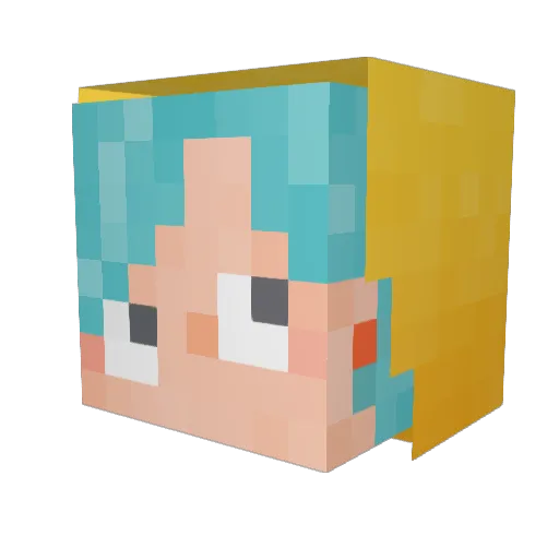 rokunoke Minecraft avatar head, 3D render