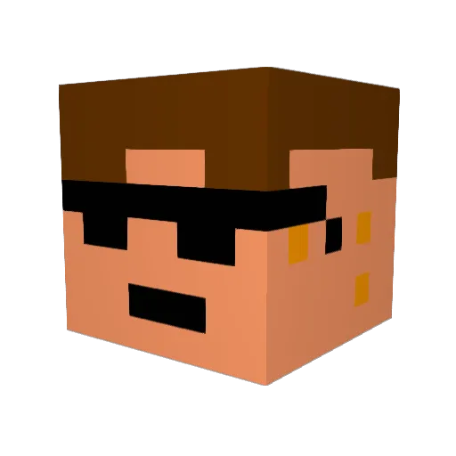 rolfons Minecraft avatar head, 3D render