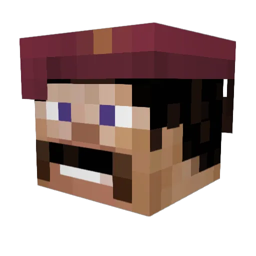 rolleflop Minecraft avatar head, 3D render